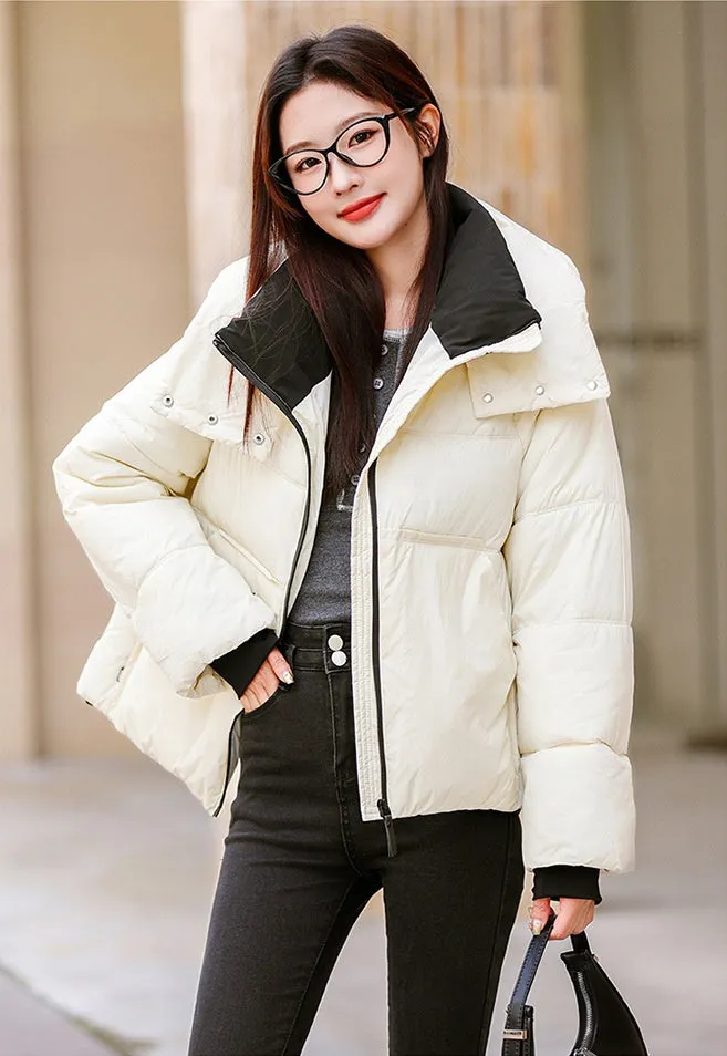 Easy-to-Clean Quilted Puffer Jacket