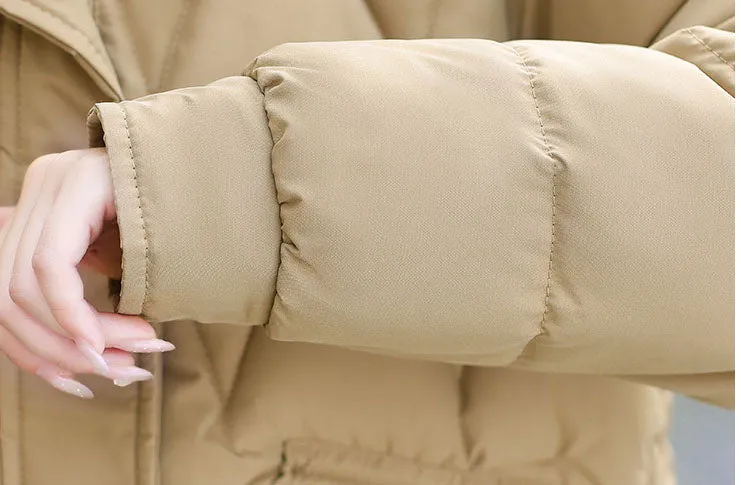 Easy-to-Clean Quilted Women's Puffer Jacket with a Stand Collar