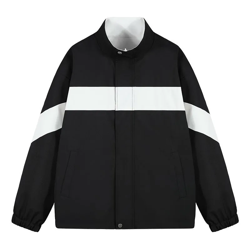 Easy-to-Clean Windproof Rain Jacket for Men in Patchwork Style