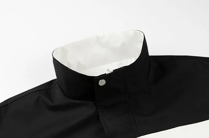 Easy-to-Clean Windproof Rain Jacket for Men in Patchwork Style