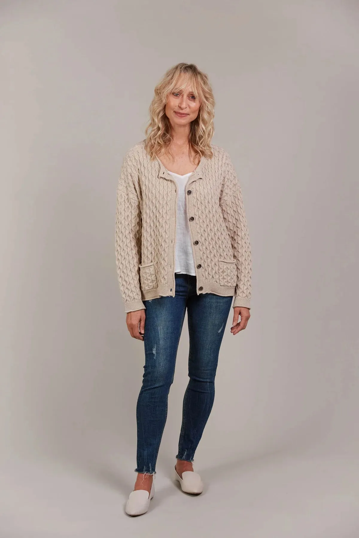 eb&ive Naviva Cardigan | Oat