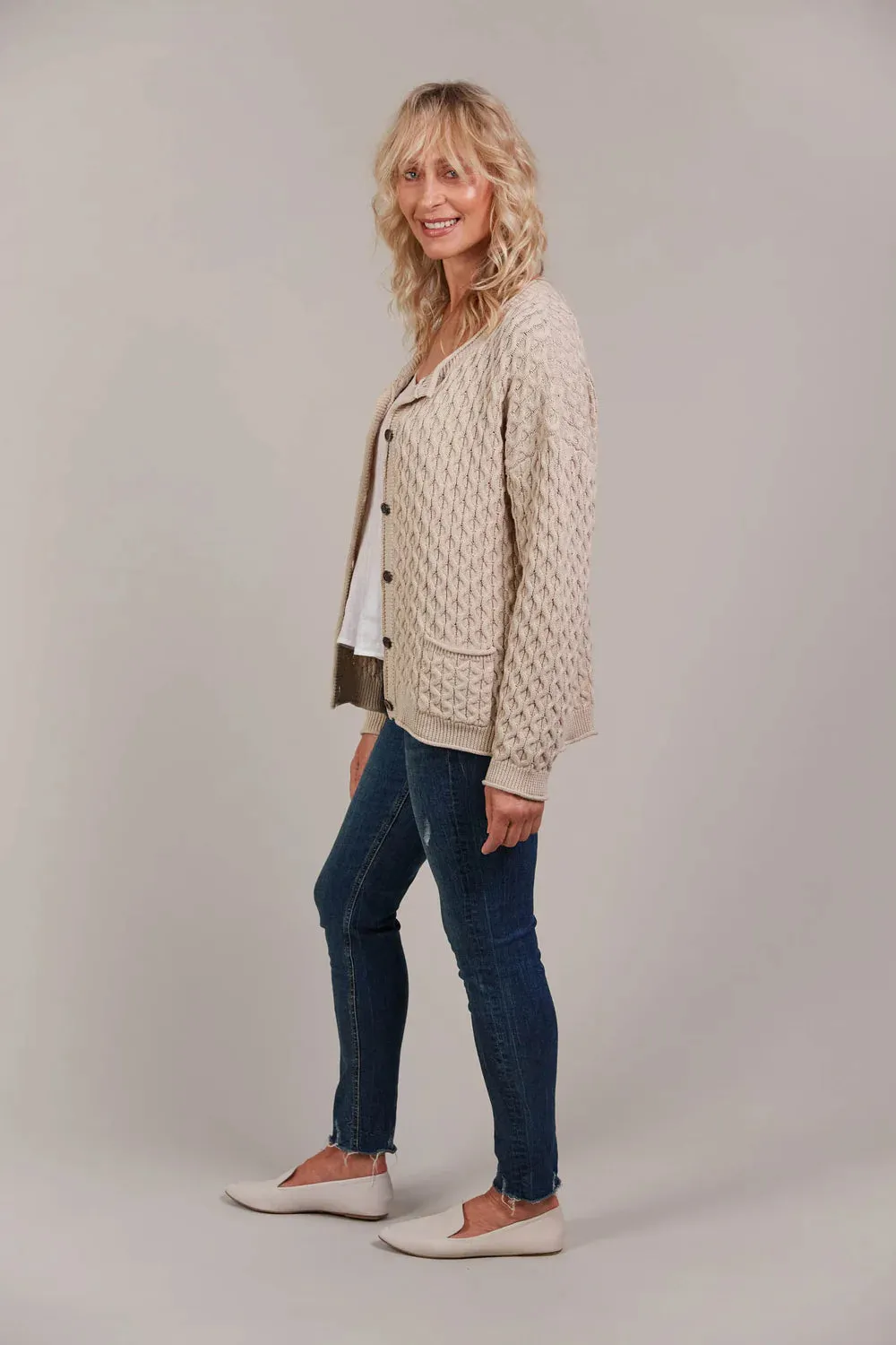 eb&ive Naviva Cardigan | Oat
