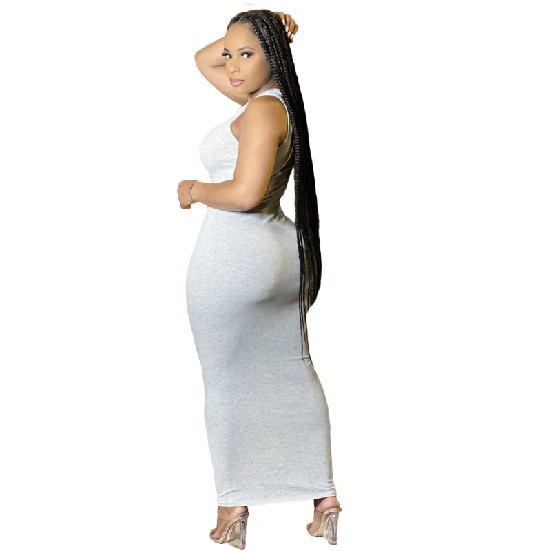 Edgy Ripped Sleeveless Bodycon Dress made with Cotton Blend - Stylish Women's Dress