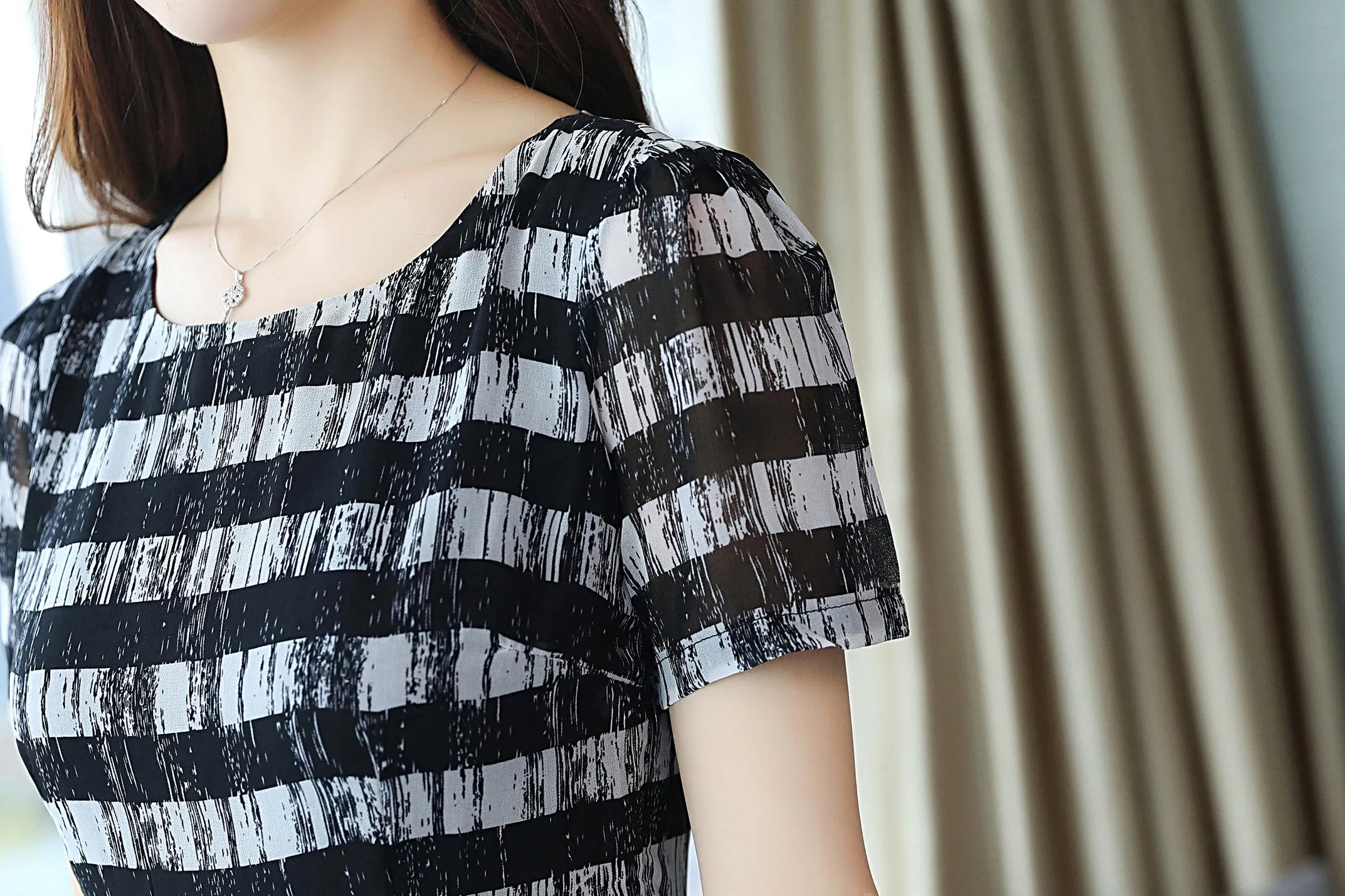 Elegant Corset Dress in Striped Design