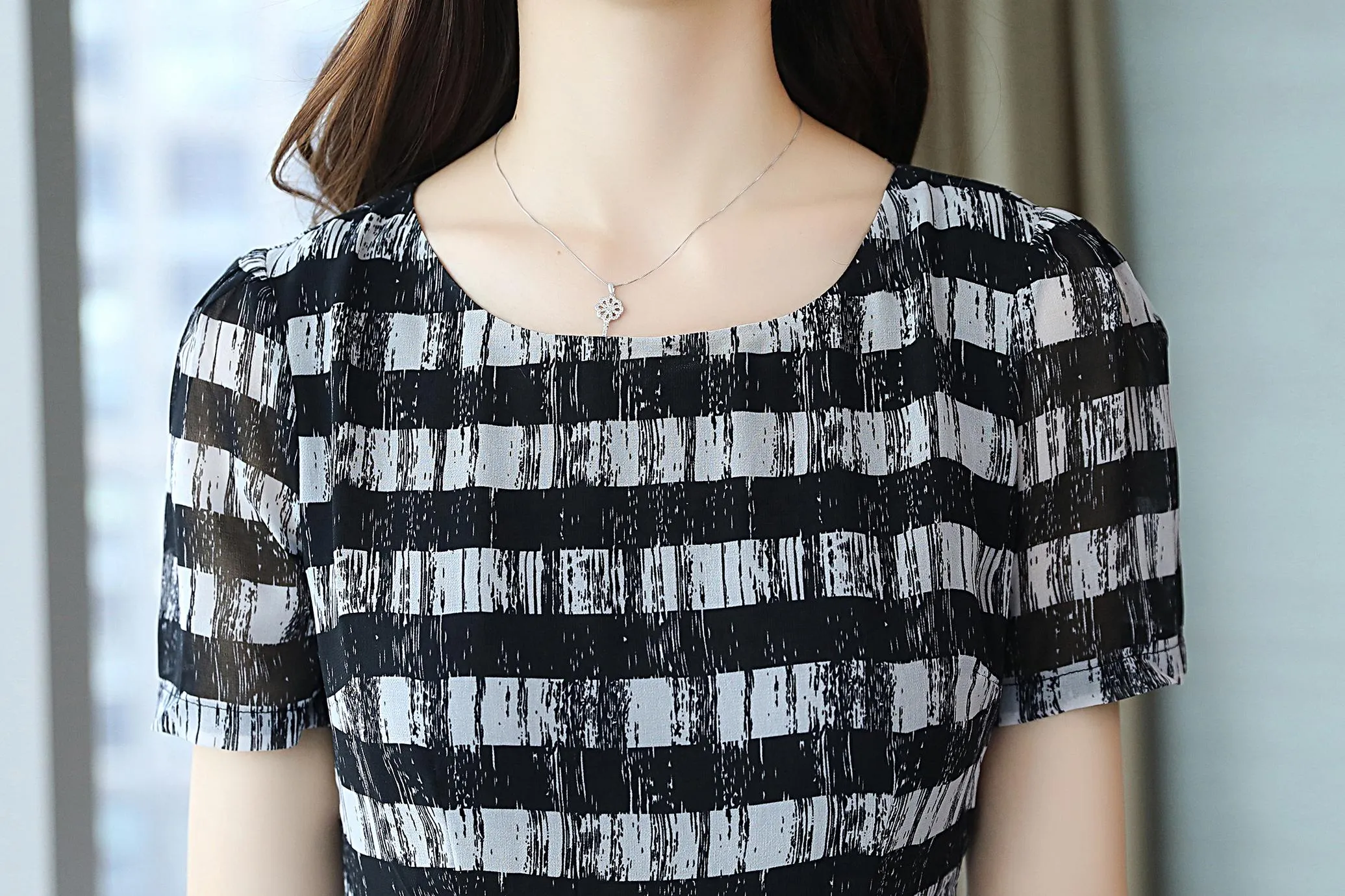 Elegant Corset Dress in Striped Design