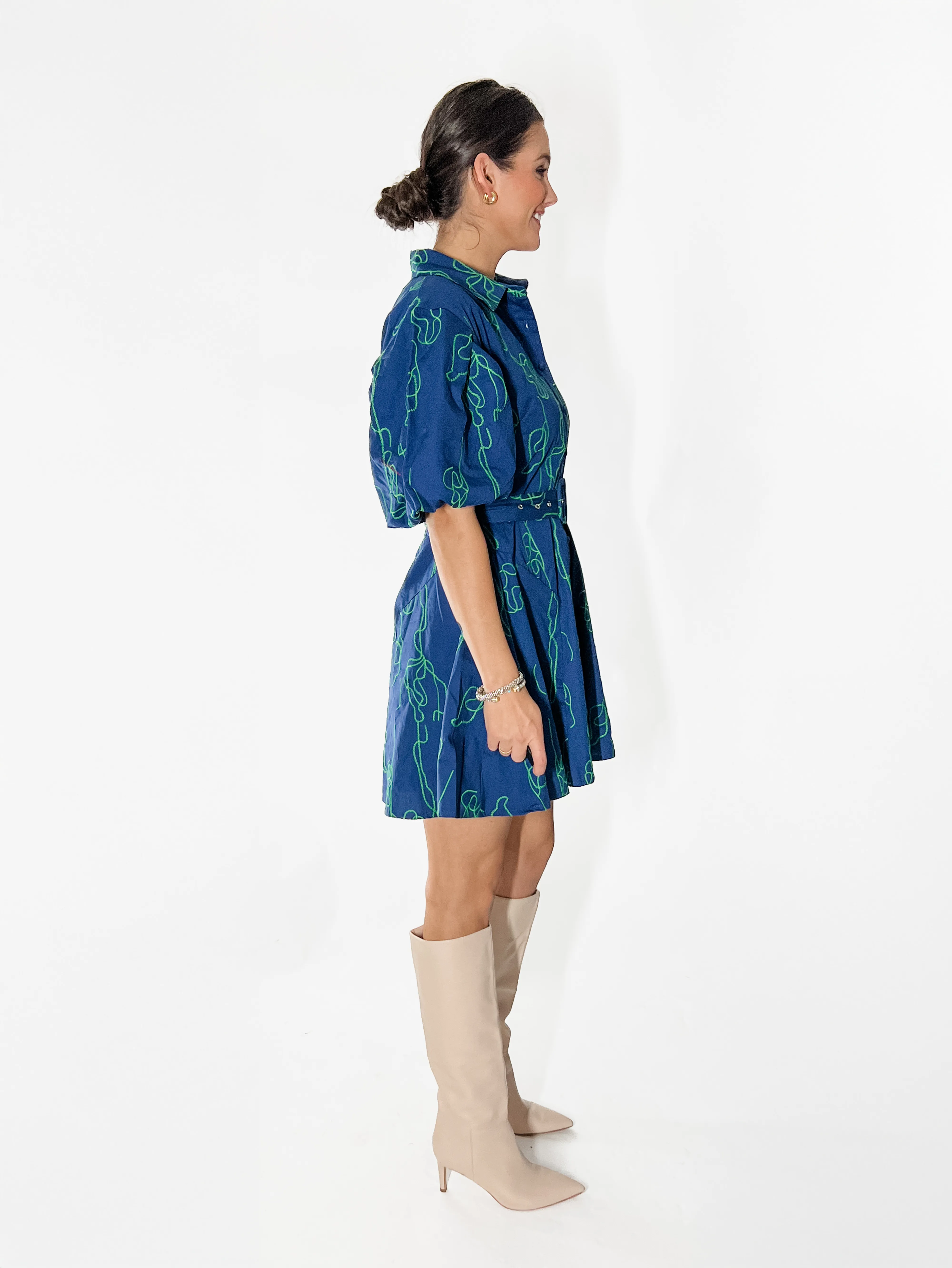 Eliza Vine Embroidered Cotton Dress
