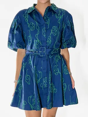 Eliza Vine Embroidered Cotton Dress