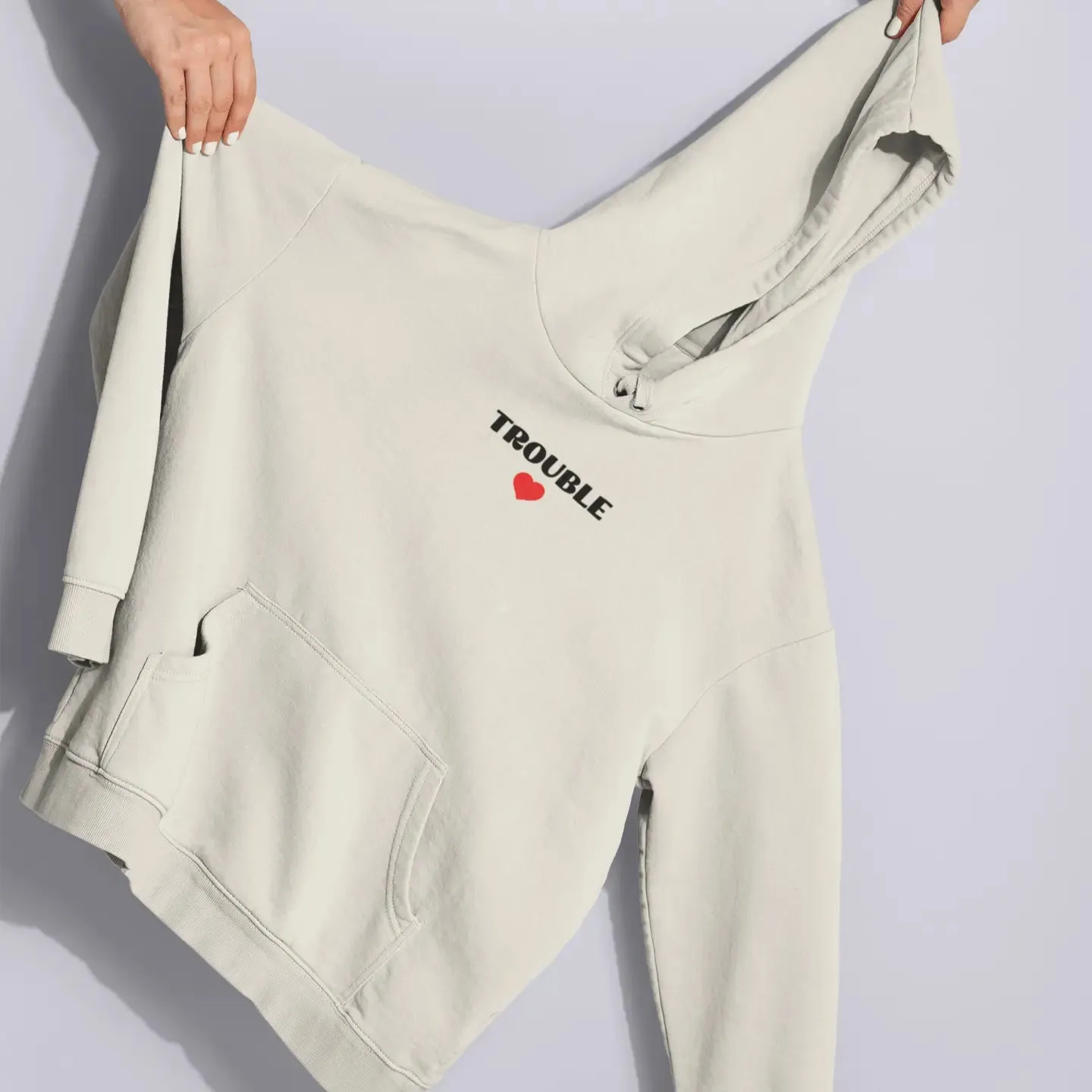 Embroidered Matching Unisex Hoodies - Where I Go Trouble Follows / I'm Trouble