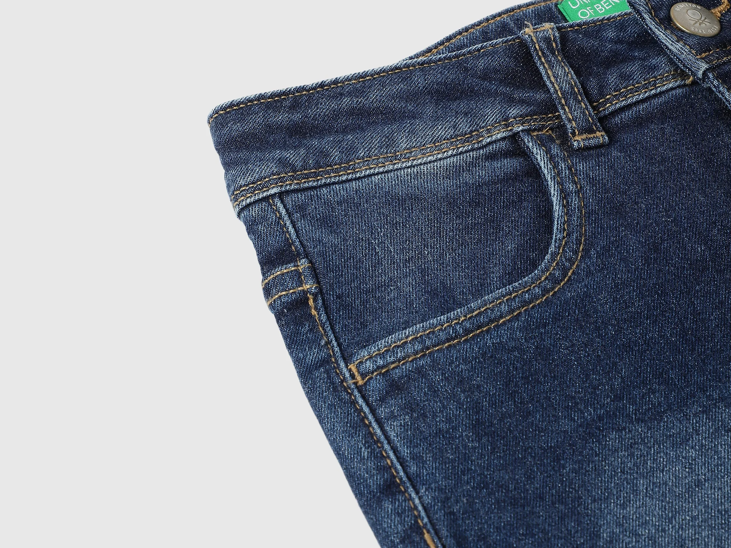 Embroidered Regular Fit Denim Shorts