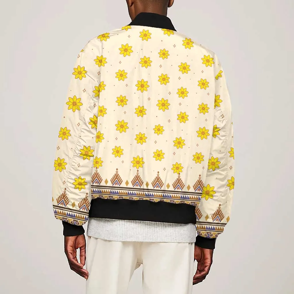 Enkutatash Dashiki Adey Abeba Pattern Bomber Jacket LT01