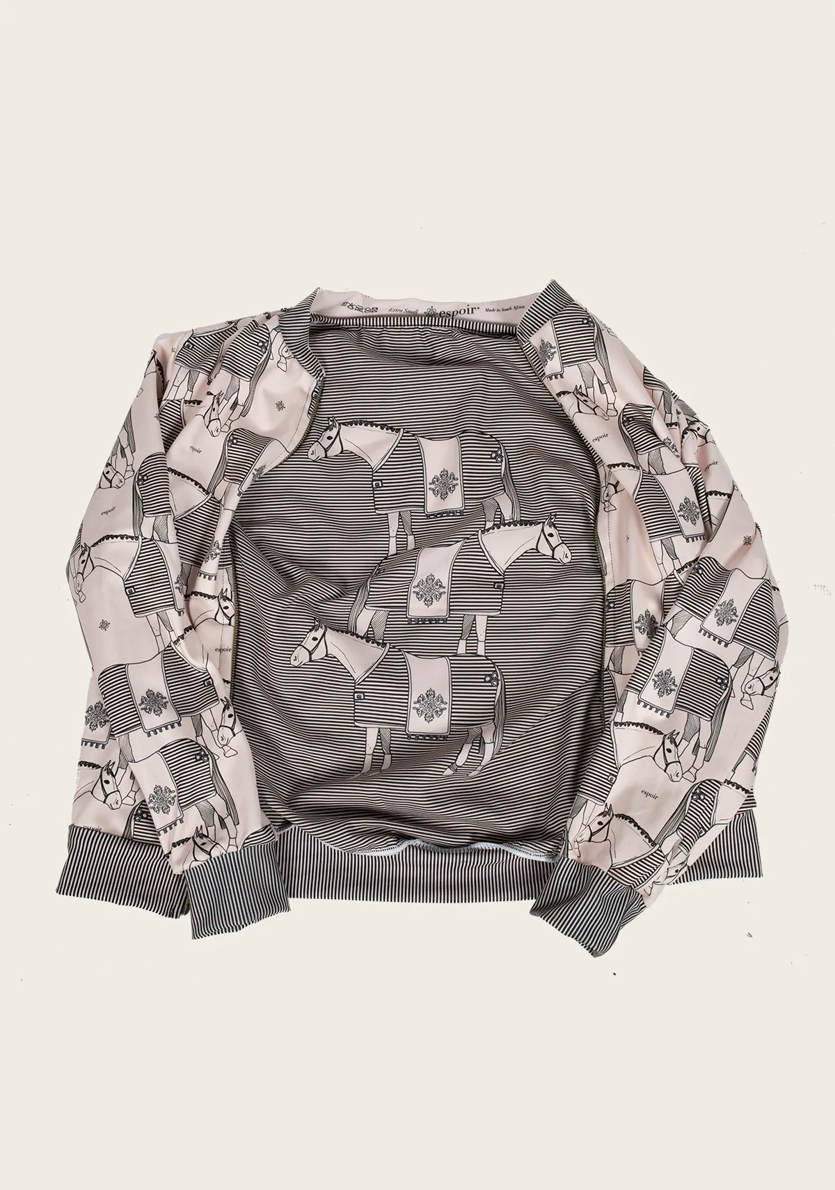 Espoir Beige Blanketed Bomber Jacket