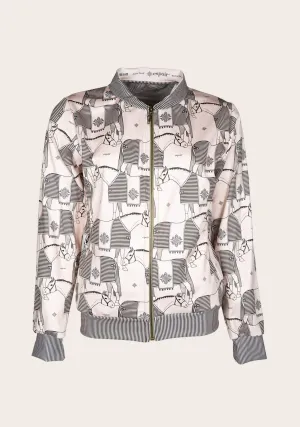 Espoir Beige Blanketed Bomber Jacket