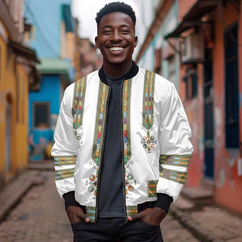 Ethiopia Bomber Jacket Ethiopian Traditional Habesha Style LT15