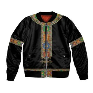 Ethiopia Saba Kemis Habesha Style Bomber Jacket Black Color LT15