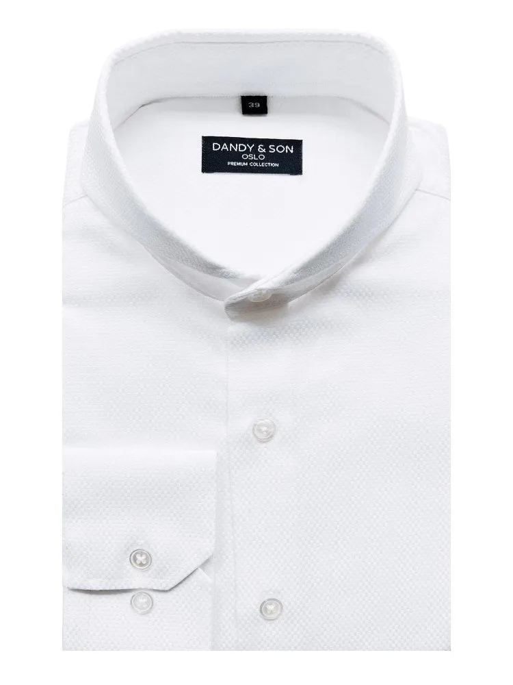 Extreme Cutaway White Textured Shirt