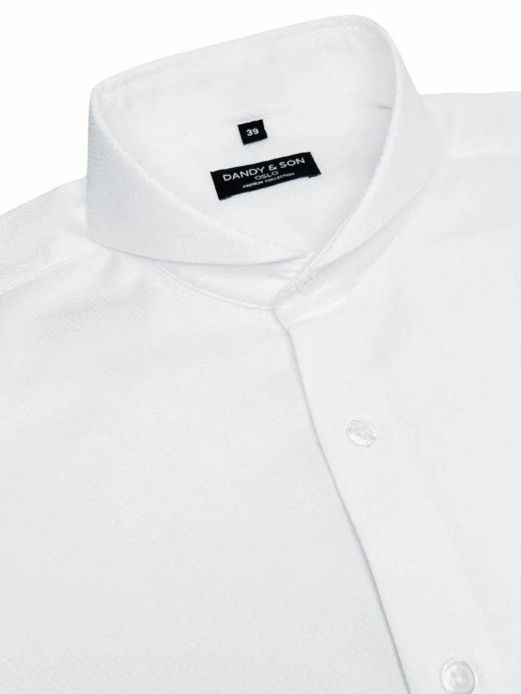 Extreme Cutaway White Textured Shirt