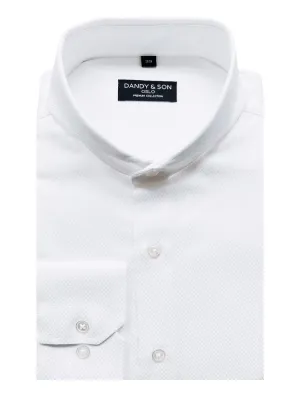 Extreme Cutaway White Textured Shirt