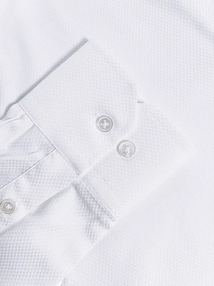 Extreme Cutaway White Textured Shirt