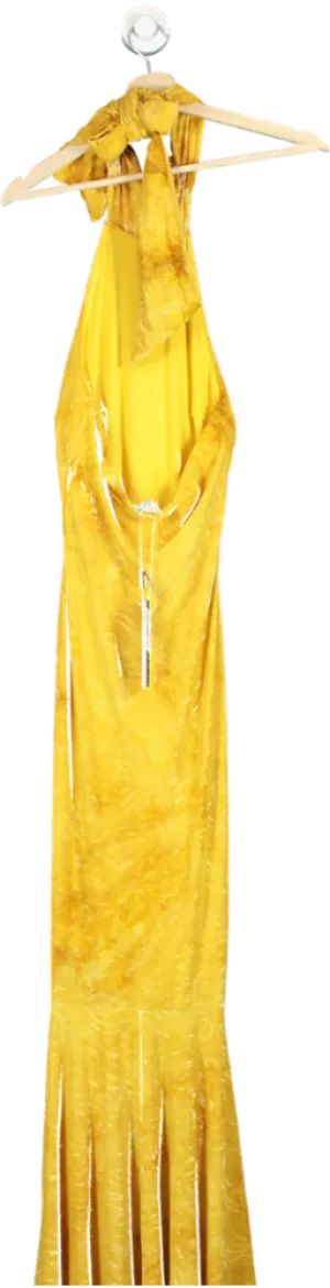 Fashion Nova Yellow Valinda Textured Maxi Dress UK S