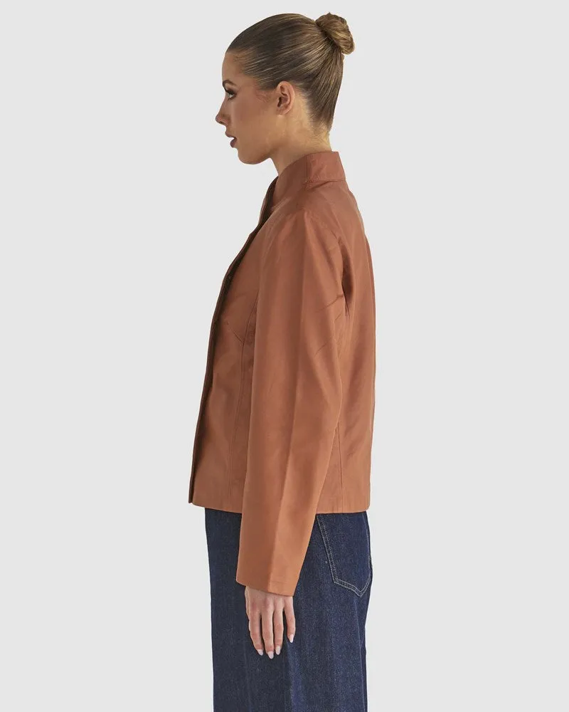 Fate Becker Airborne Leather Jacket - Tan