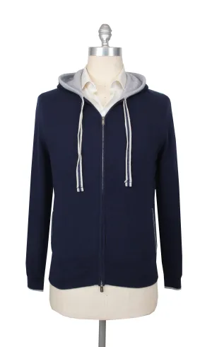 Fedeli Navy Blue Hooded Jacket