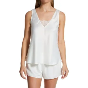 Flora Nikrooz Women's Claudine Matte Charmeuse Short Set with Lace, T90717,