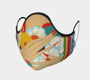 Floral Flapper Girl Face Mask