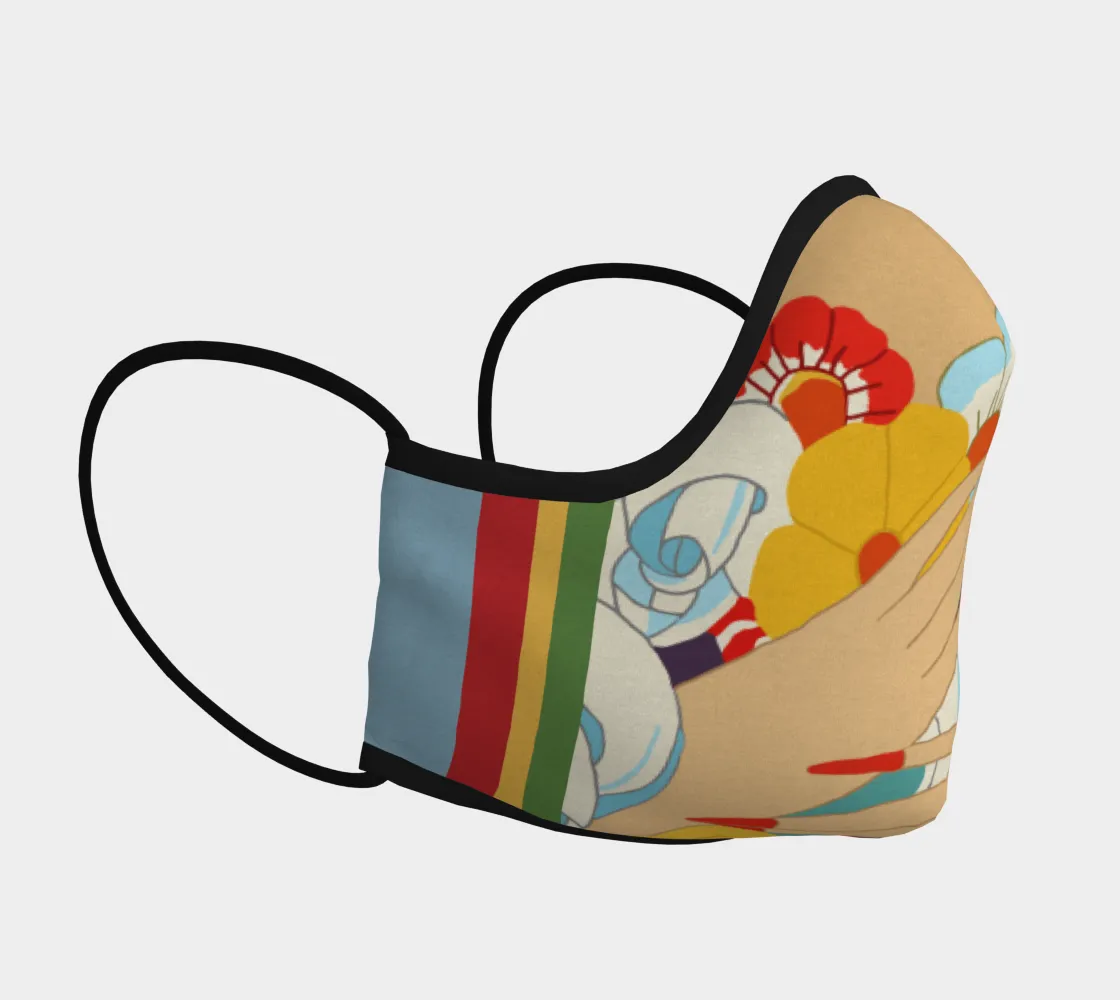 Floral Flapper Girl Face Mask