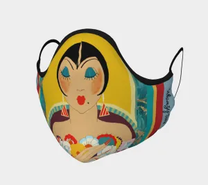 Floral Flapper Girl Face Mask