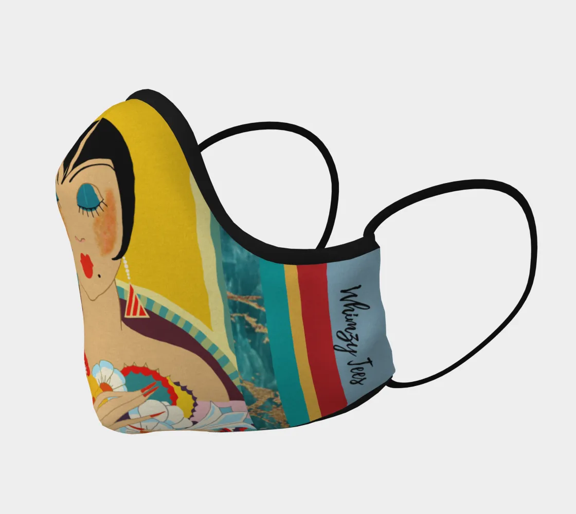 Floral Flapper Girl Face Mask