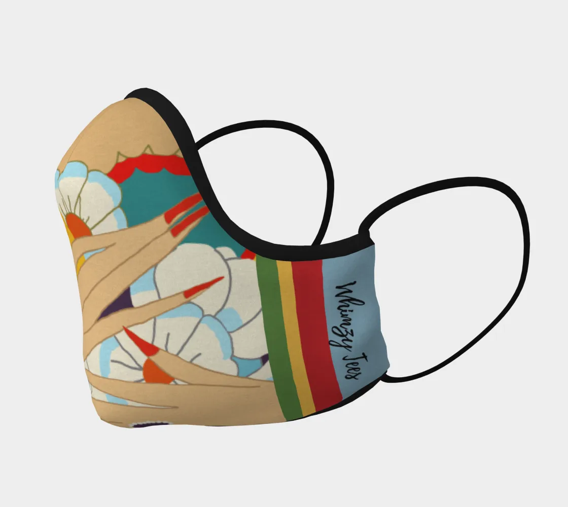 Floral Flapper Girl Face Mask
