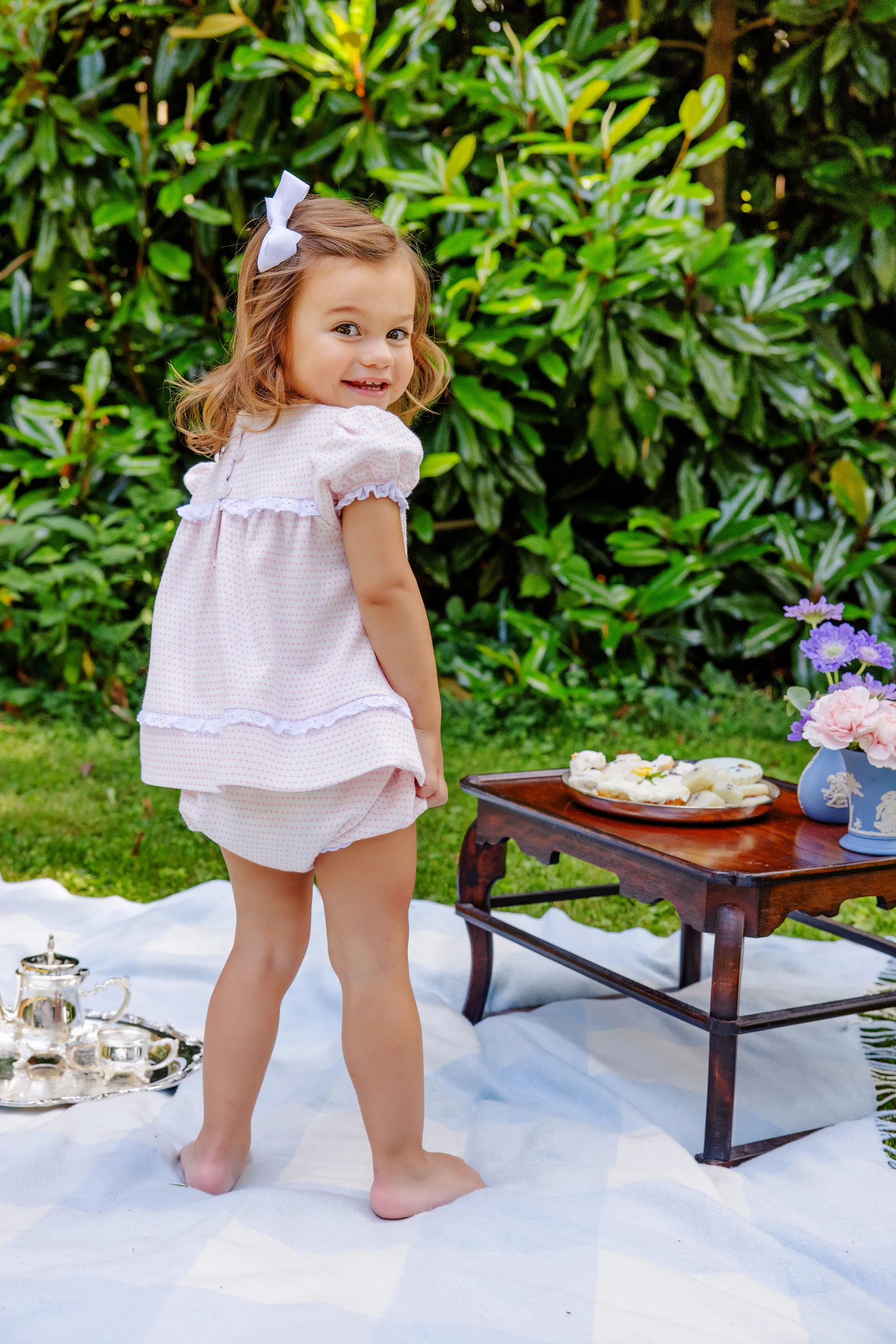 Flossy Frock Set - Darien Dot with Worth Avenue White