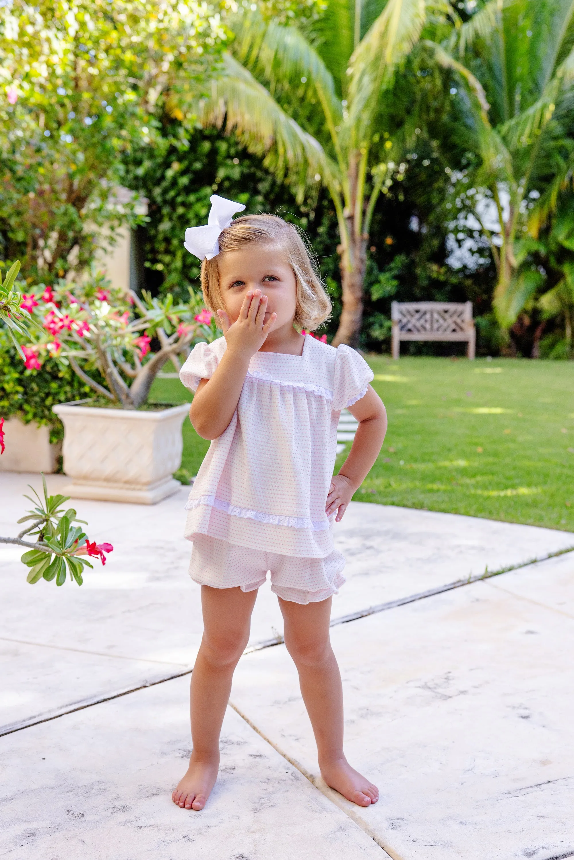 Flossy Frock Set - Darien Dot with Worth Avenue White