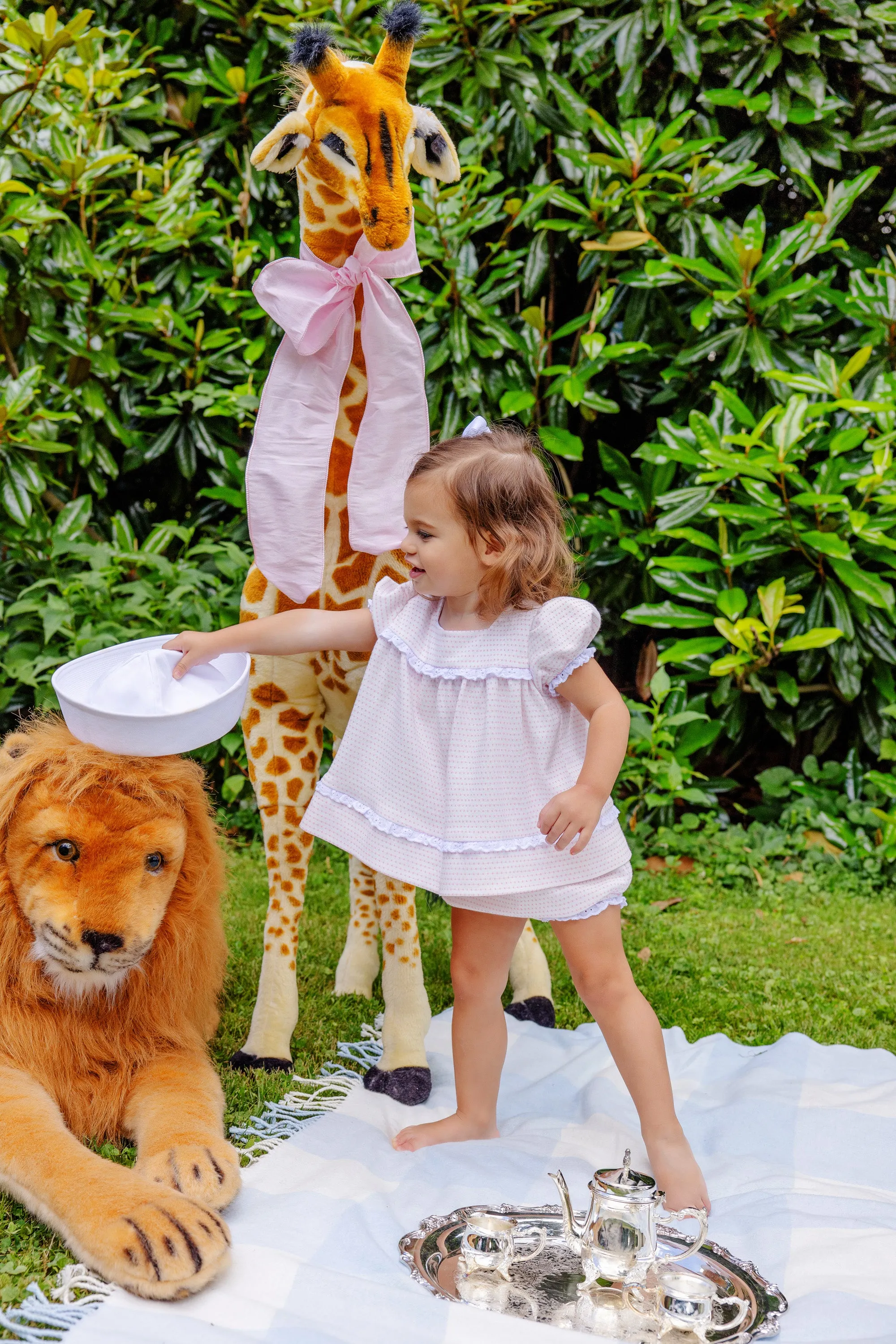 Flossy Frock Set - Darien Dot with Worth Avenue White