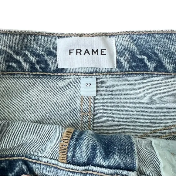 Frame Le Simone Short Raw After Cut-Off Jean Shorts in Richlake NWT Size 27