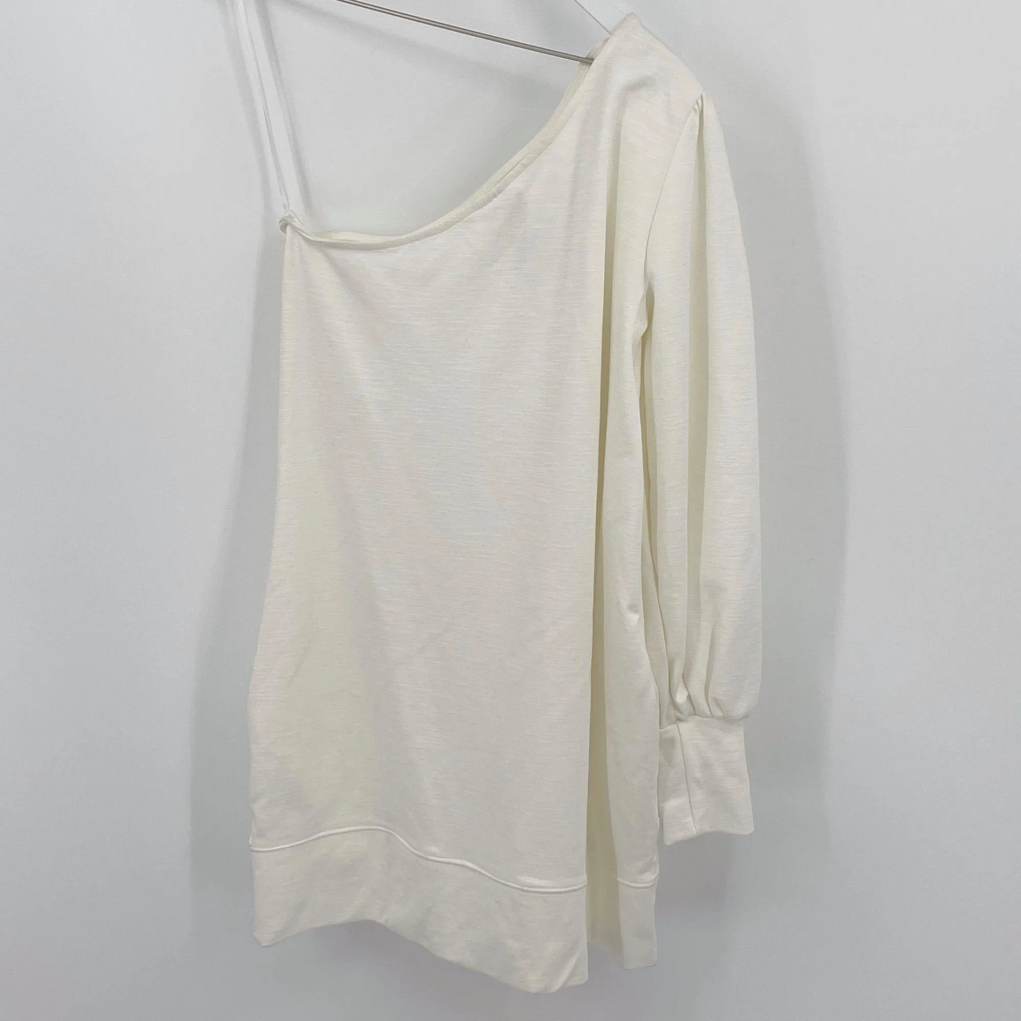 Free People White Zoya One Shoulder Pockets Dress