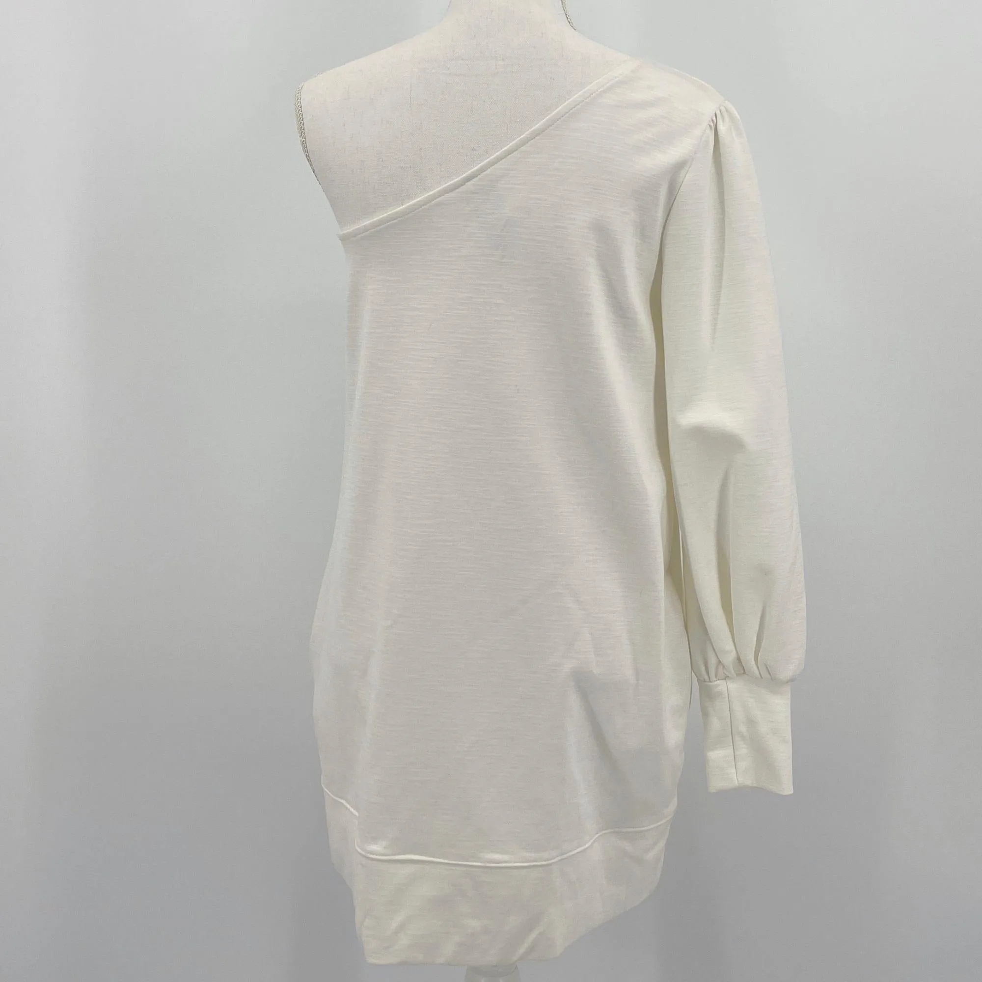 Free People White Zoya One Shoulder Pockets Dress