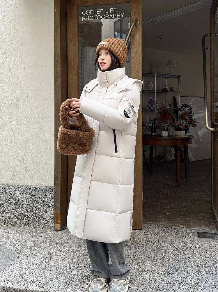 Full Zip Women's Thickened Puffer Jacket with Hood for Winter Comfort