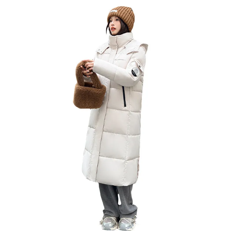 Full Zip Women's Thickened Puffer Jacket with Hood for Winter Comfort
