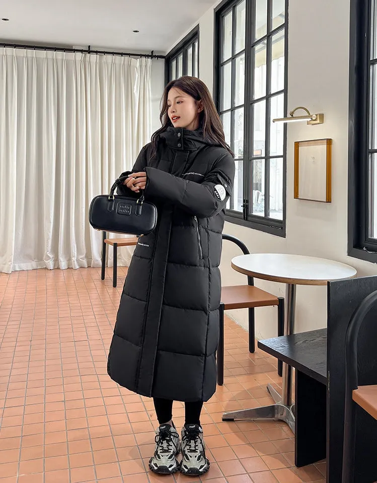 Full Zip Women's Thickened Puffer Jacket with Hood for Winter Comfort