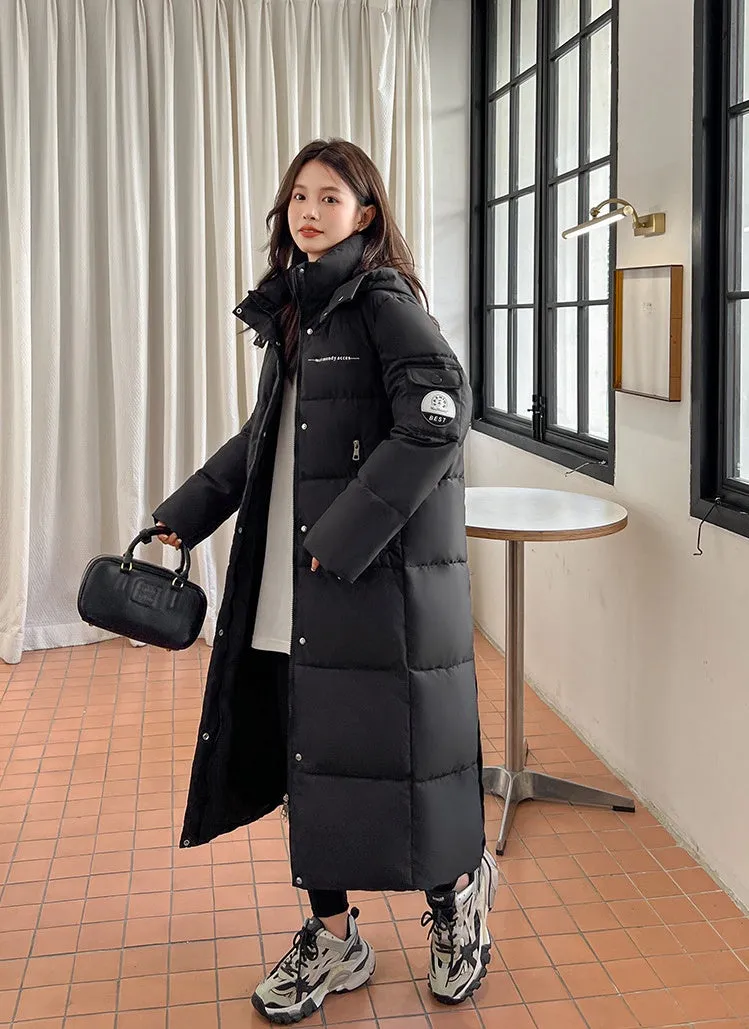 Full Zip Women's Thickened Puffer Jacket with Hood for Winter Comfort