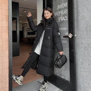 Full Zip Women's Thickened Puffer Jacket with Hood for Winter Comfort