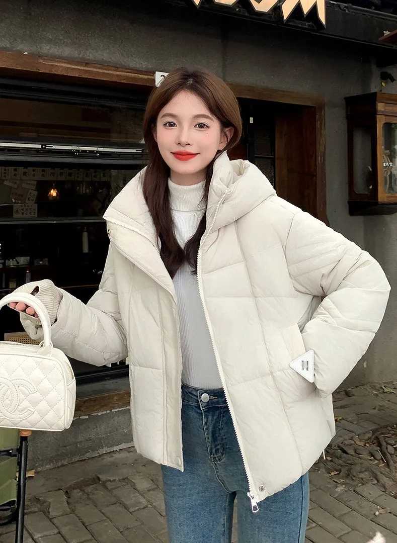 Full-Zip Women's Windproof and Waterproof Quilted Puffer Jacket