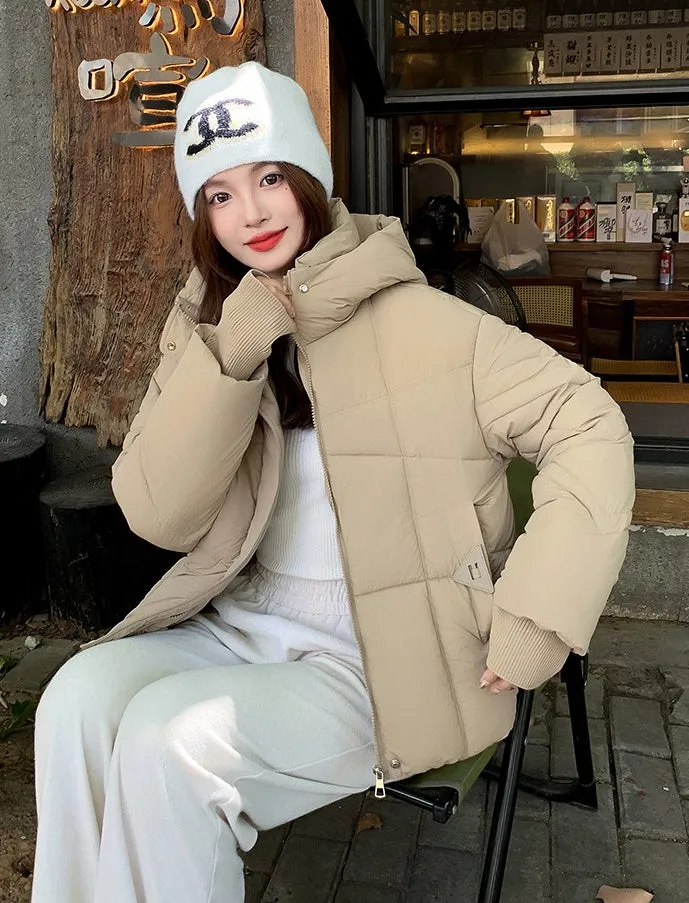Full-Zip Women's Windproof and Waterproof Quilted Puffer Jacket