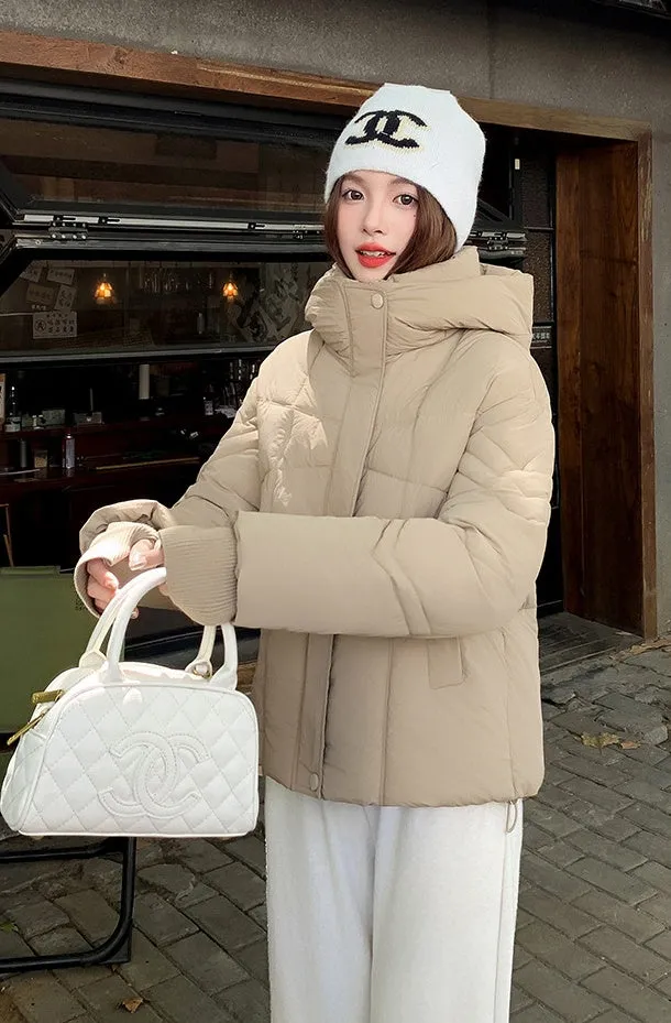 Full-Zip Women's Windproof and Waterproof Quilted Puffer Jacket