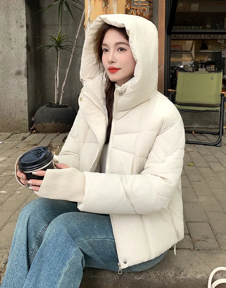 Full-Zip Women's Windproof and Waterproof Quilted Puffer Jacket