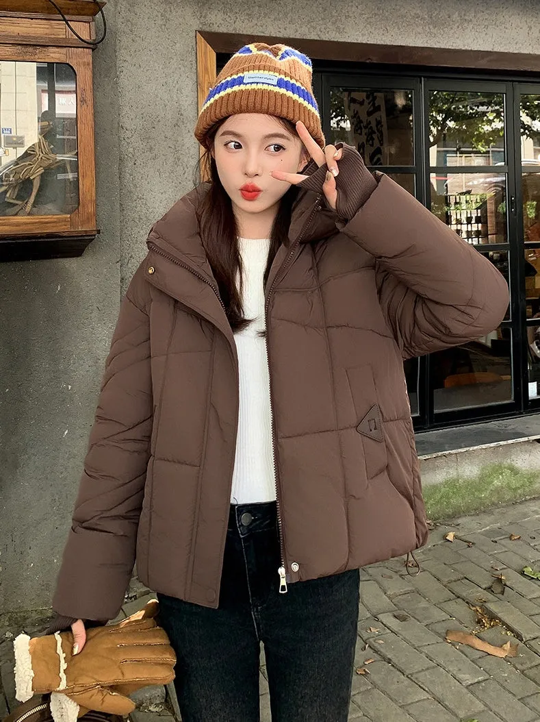 Full-Zip Women's Windproof and Waterproof Quilted Puffer Jacket
