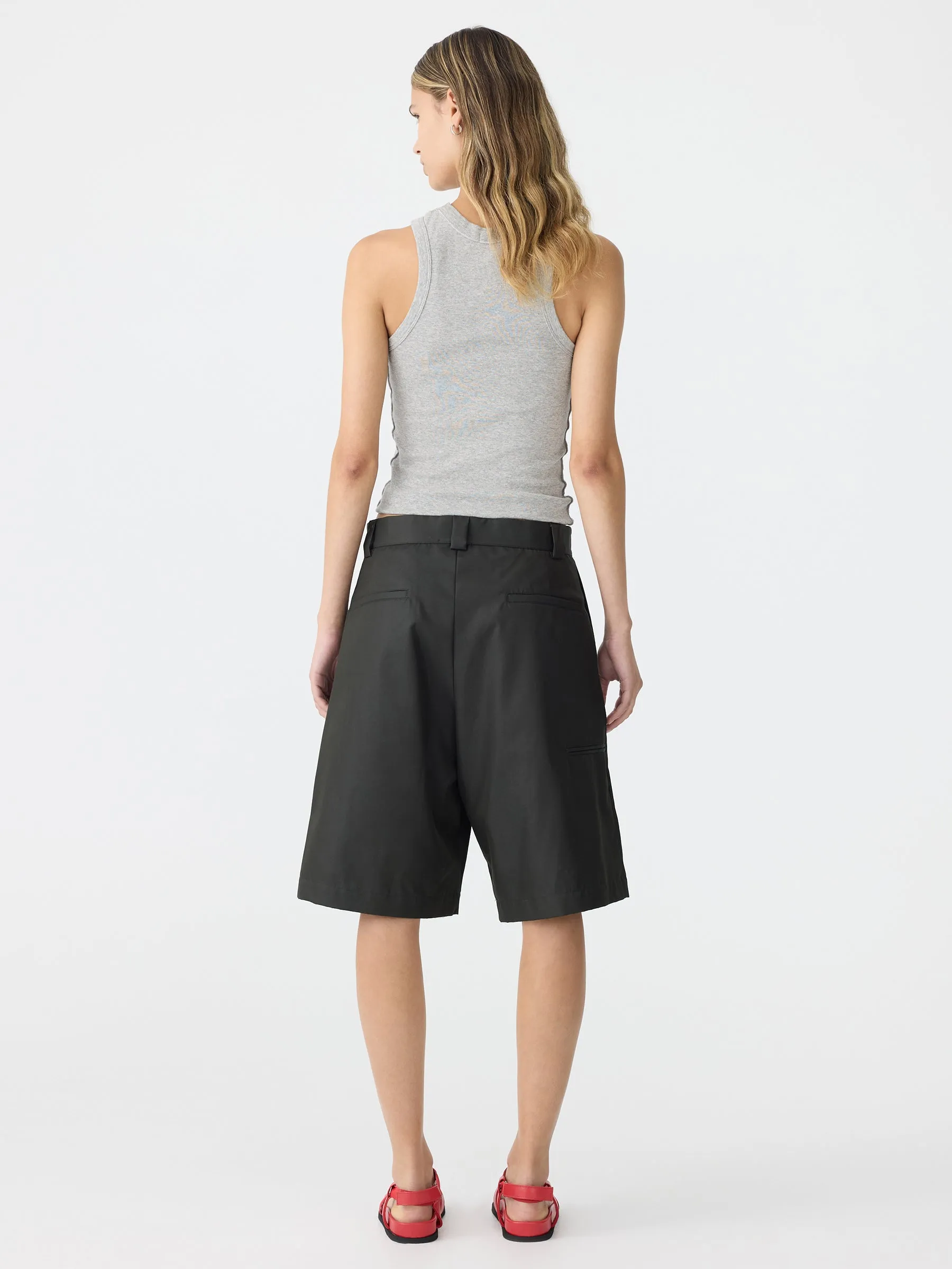 Gabardine Wide Leg Shorts