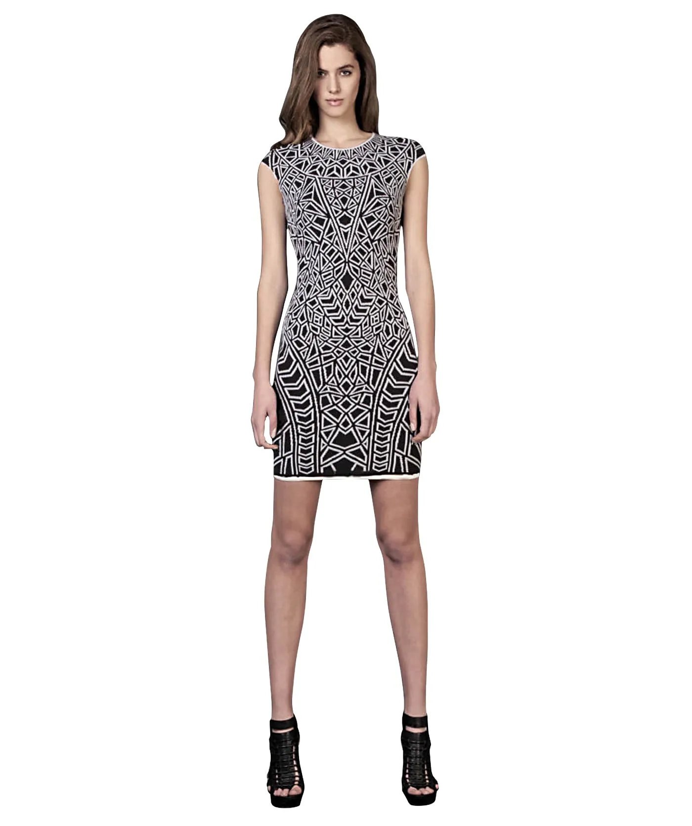 Geo Textured Jacquard Mini Dress
