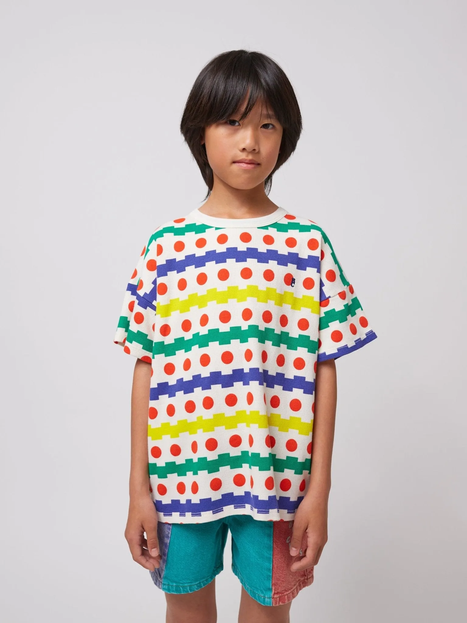Geometric All Over Waffle Tee by Bobo Choses
